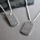 Sterling Silver Solid Dog Tag Necklace