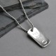 Sterling Silver Solid Dog Tag Necklace