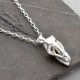 Sterling Silver T Rex Skull Necklace