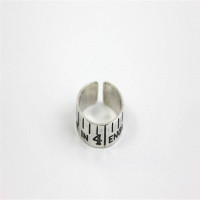 Etched Silver Vintage Style Tape Measure Ring