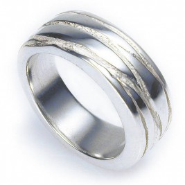 Silver Texture Bound Ring