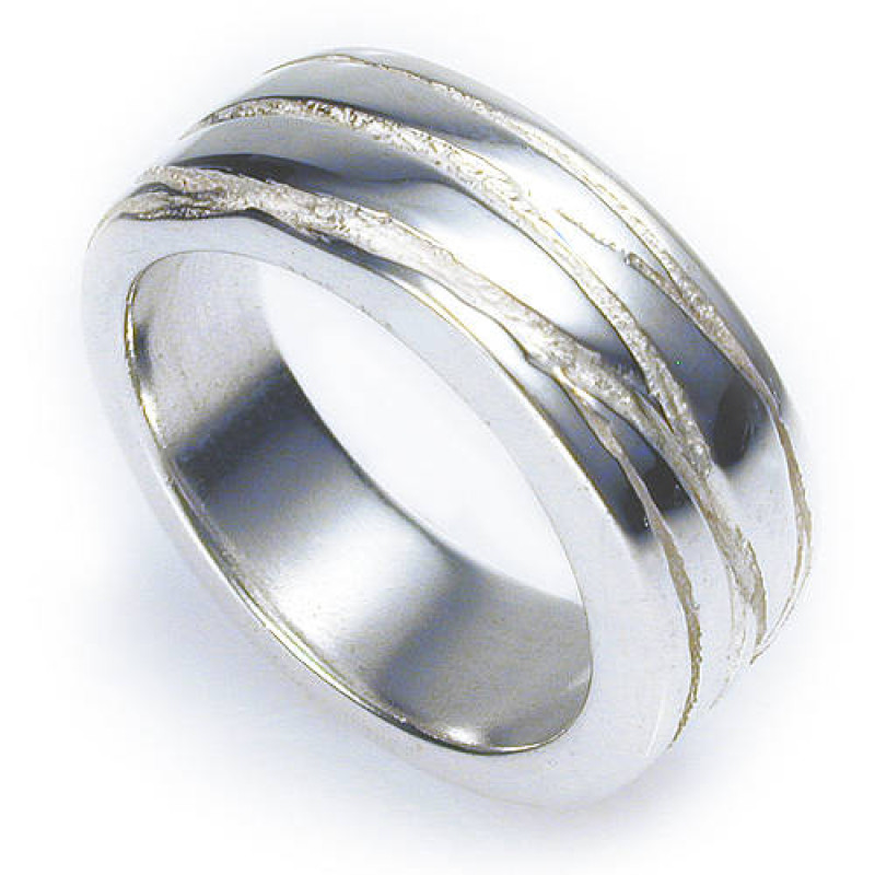 Silver Texture Bound Ring Silver Texture Bound Ring with textured bound detail