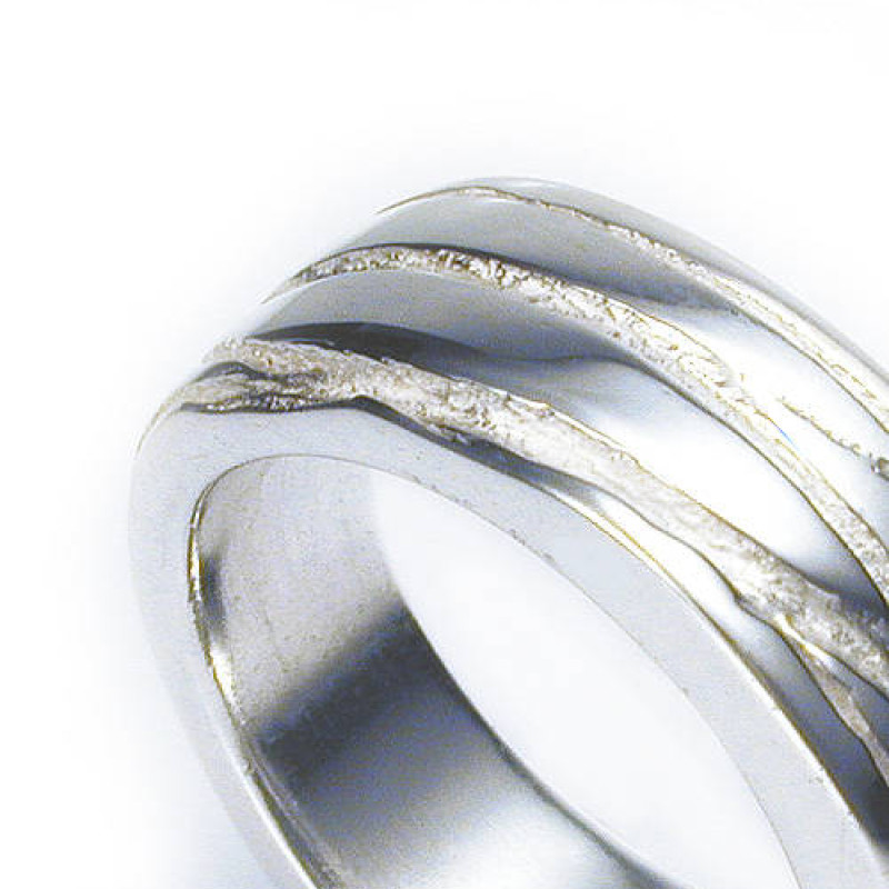 Silver Texture Bound Ring Close-Up Close-up of Silver Texture Bound Ring texture