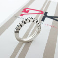 Thick square silver barcode ring