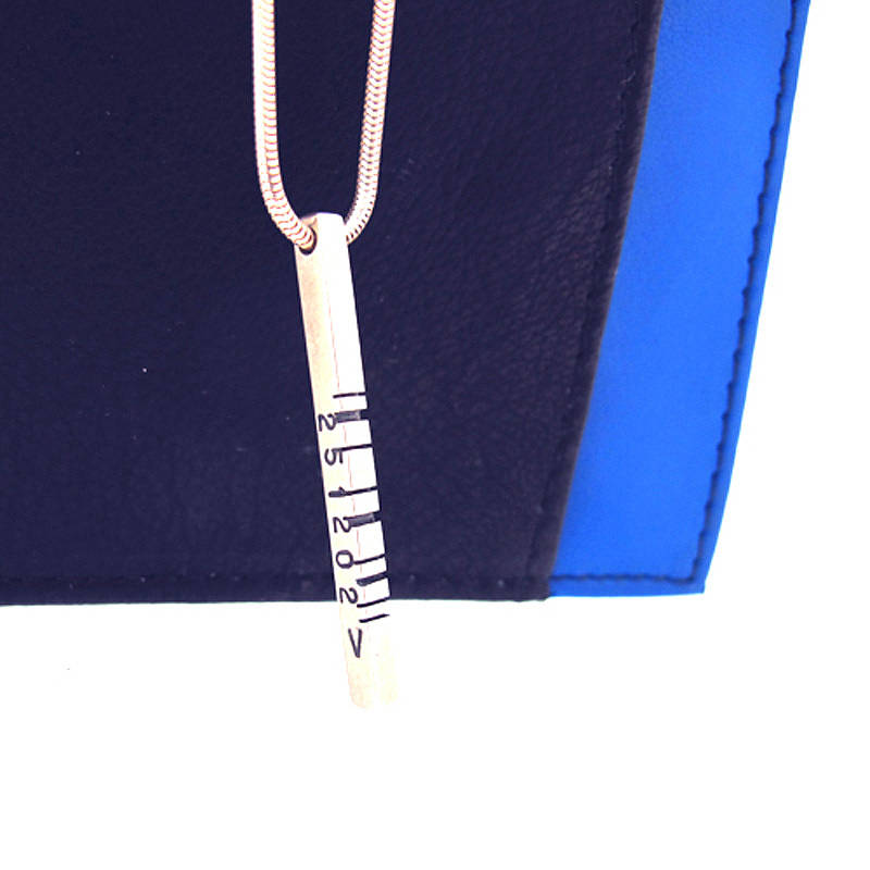 Thin silver barcode pendant