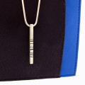Thin silver barcode pendant gallery image
