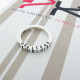 Thin Square Silver Barcode Ring