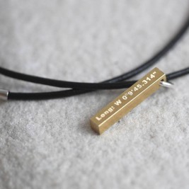 Tiny Leather And Raw Brass Coordinate Necklace