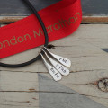 Triathlon Swim Bike Run Necklace Handmade Triathlon Swim Bike Run Necklace with hand-stamped paddle lettering