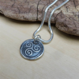 Triskelion Mens Silver Necklace