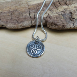 Triskelion Mens Silver Necklace