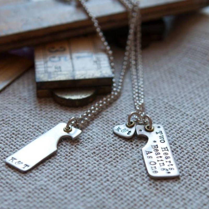 Two Hearts Beat As One Couples Necklace Two Hearts Beat As One couples necklace product image