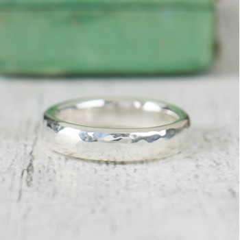 Unisex Hammered Sterling Silver Ring