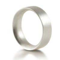 Mens Sterling Silver Wedding Ring Comfort Fit Matt