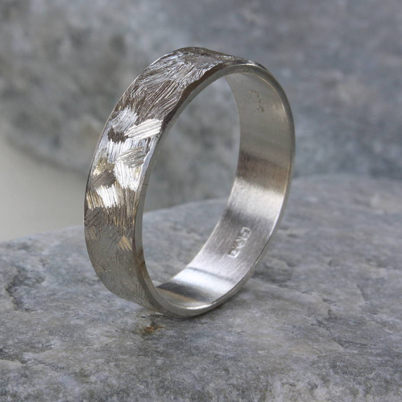 Handmade Unisex Textured Band Ring Handmade textured unisex band ring