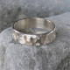 Handmade Unisex Textured Silver Band Ring