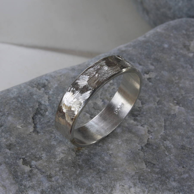 Textured Band Ring Detail Handmade textured unisex band ring detail