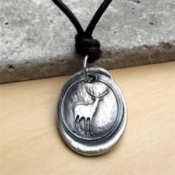 Wax Seal Deer Necklace