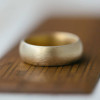 Wide Gents Soft Pebble Wedding Ring 18ct Gold