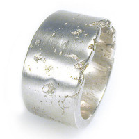 Wide Silver Concrete Ring