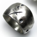 Rustic Wide Silver Gnarled Ring Rustic wide gnarled ring