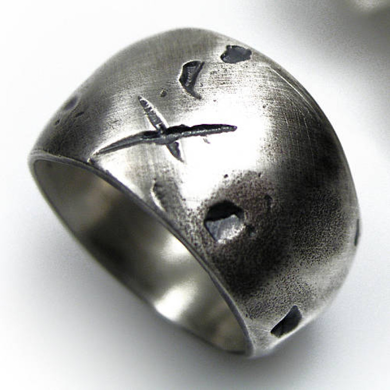 Rustic Wide Silver Gnarled Ring Rustic wide gnarled ring