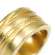 Wide Silver Texture Bound Ring In 18ct Gold Plated