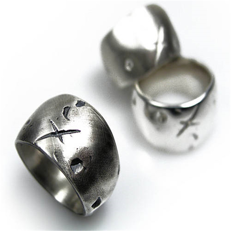 Rustic Wide Silver Gnarled Ring Rustic wide gnarled ring product image